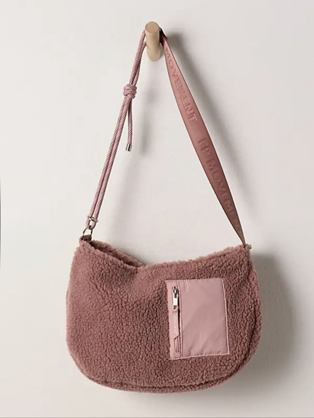 Free People Movement The Slopes Sherpa Sling Bag Dusty Rose